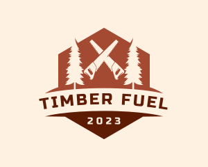 Firewood - Pine Tree Saw Carpentry logo design