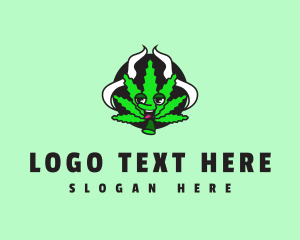 Cannabis Smoke Leaf Logo