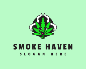 Cannabis Smoke Leaf logo design