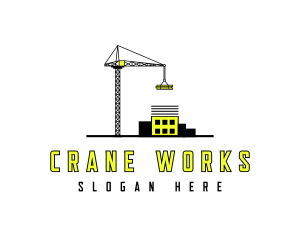 Crane - Construction Crane  Contractor logo design
