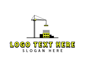 Builder - Construction Crane  Contractor logo design