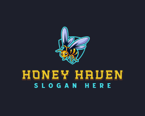 Bee Wings Shield logo design