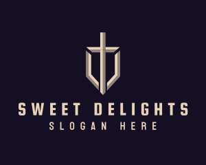 Online Game - Sword Shield Letter T logo design