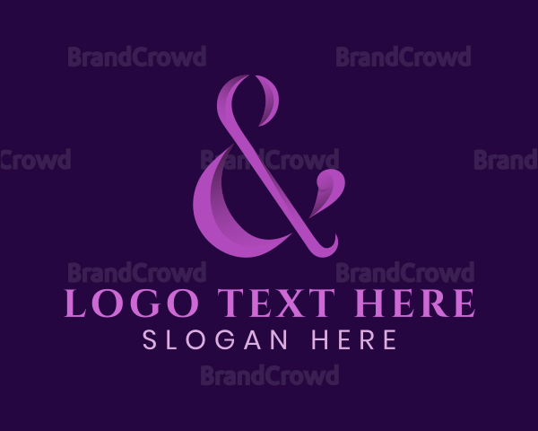 Gradient Elegant Ampersand Logo