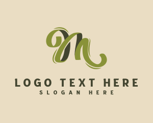 Letter M - Creative Ribbon Calligraphy logo design