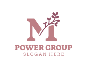 Elegant Leaf Letter M  Logo