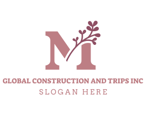 Floral - Elegant Leaf Letter M logo design
