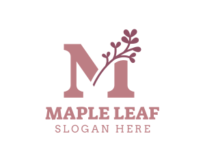 Elegant Leaf Letter M  logo design