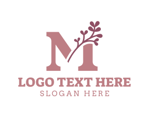 Leaf - Elegant Leaf Letter M logo design