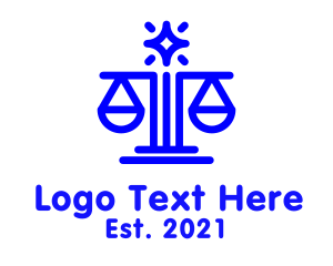 Libra - Blue Scale Libra Astrology logo design