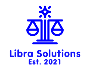 Libra - Blue Scale Libra Astrology logo design