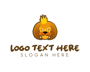 Lion Head - Royal Lion Cartoon logo design