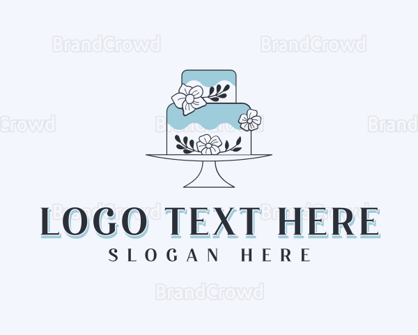 Floral Wedding Cake Logo