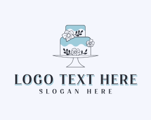 Floral Wedding Cake Logo