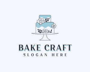 Floral Wedding Cake logo design