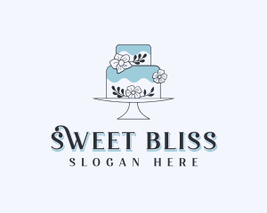 Floral Wedding Cake logo design