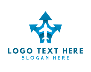 Travel Blogger - Arrow Travel Airplane logo design
