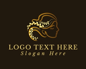 Relaxation - Golden Luxury Goddess logo design