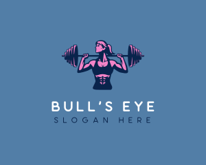 Woman Barbell Strong logo design