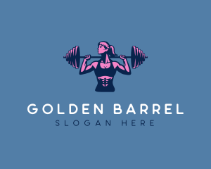 Woman Barbell Strong logo design