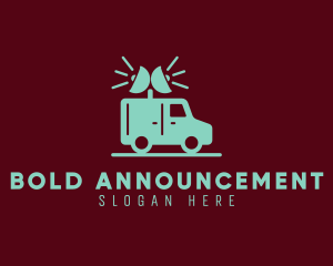 Announcement - News Loudspeaker Megaphone Van logo design