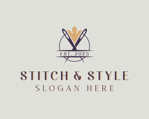 Dressmaker - Needle Dressmaking Tailor logo design