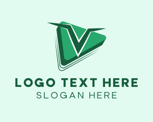 Play Button - Play Button Letter V logo design