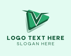 Videos - Play Button Letter V logo design