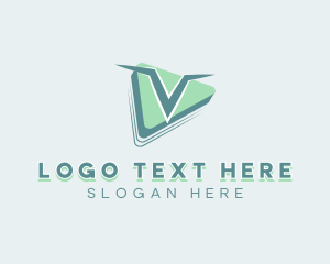 Instagram - Play Button Letter V logo design