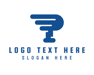 Technician - Fast Blue Automotive Letter P logo design