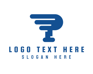 Speed - Fast Blue Automotive Letter P logo design