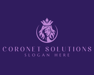 Royal Woman Crown logo design