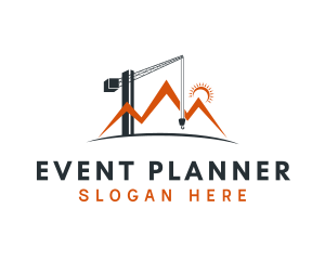 Heavy Equipment - Mountain Tower Crane logo design