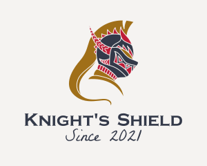 Knight - Viking Knight Helmet logo design