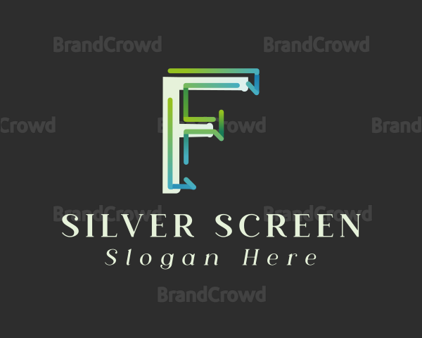 Gradient Modern Letter F Logo