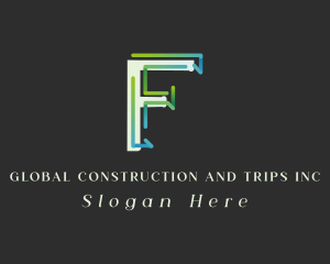 Gradient Modern Letter F Logo