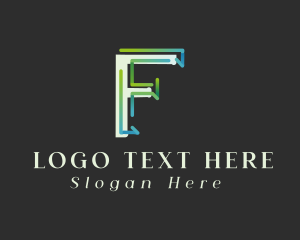 Gradient Modern Letter F Logo