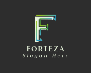 Gradient Modern Letter F logo design