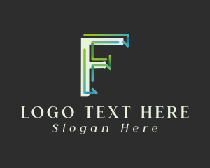 Gradient Modern Letter F Logo