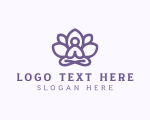 Relax - Yoga Meditation Lotus logo design
