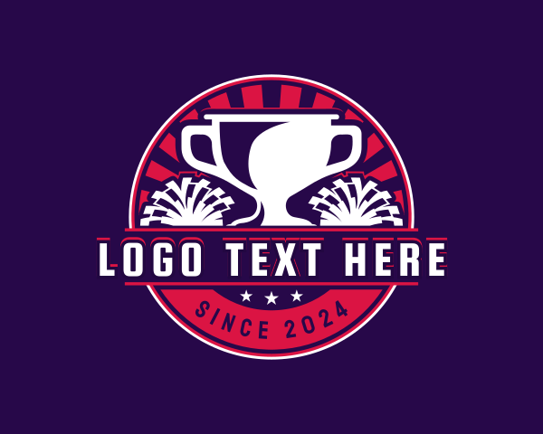 Cheer - Cheerleading Trophy Pompom logo design