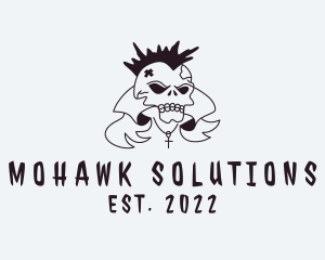 Mohawk Skull Punk logo design