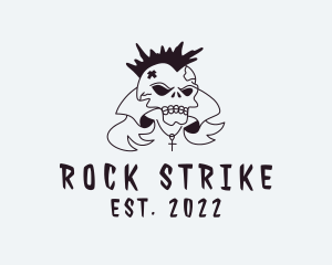 Mohawk Skull Punk logo design