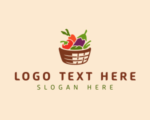Food Supplies - Vegetarian Food Basket logo design