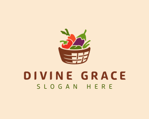 Olive Leaves - Vegetarian Food Basket logo design