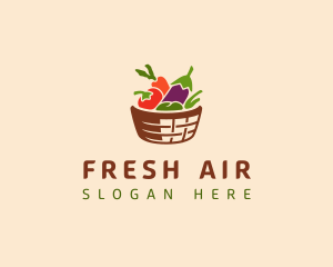 Vegetarian Food Basket logo design