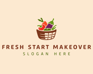 Vegetarian Food Basket logo design