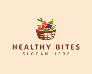 Vegetarian Food Basket logo design