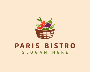 Vegetarian Food Basket logo design