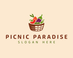 Picnic - Vegetarian Food Basket logo design